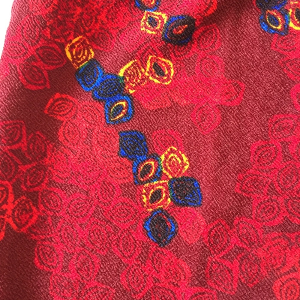 NWT Lularoe Cassie Pencil Skirt large red blue yellow leaf - Picture 3 of 7